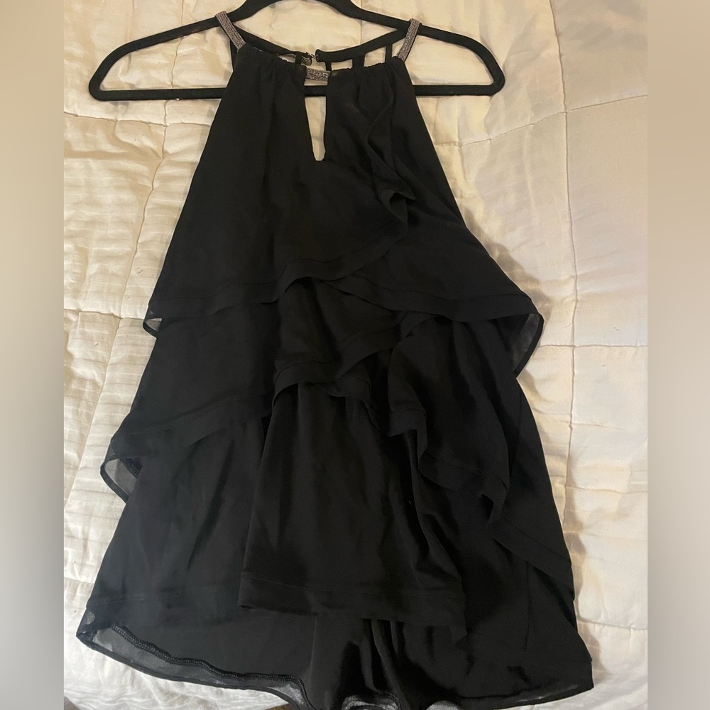 White House Black Market Tiered Haltered Top